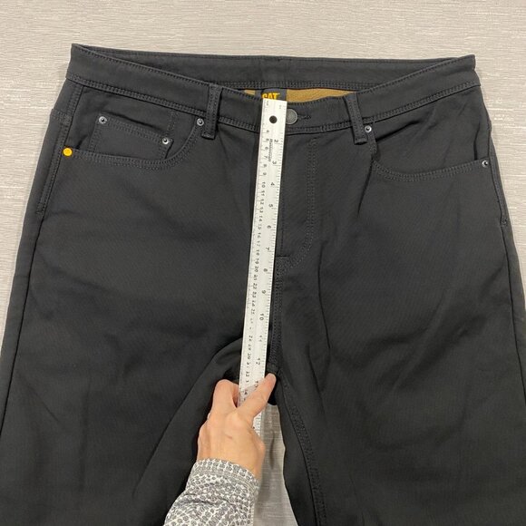 CAT Caterpillar Work Pants Mens 38 x 32 Black Canvas Fleece Lined Insulated - Picture 9 of 12